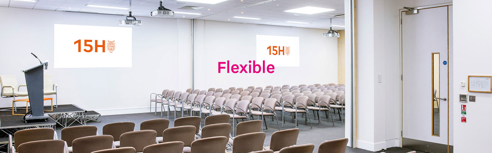 15Hatfields conference room with the word 'Flexible'